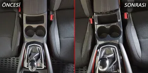 Nissan Qashqai Uyumlu 2014-2020 Orta Bölme Kaplama - Karbon thumb 2