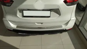 Nissan X-Trail Uyumlu 2014-2017 Arka Tampon Üst Koruması B Dizayn Krom thumb 4