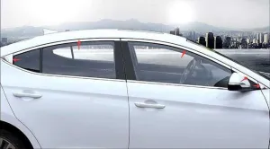 Hyundai Elantra Uyumlu 2016-2018 Cam Çıtası Nikelaj 10 Parça thumb 2