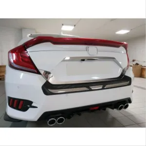 Honda Civic Uyumlu Fc5 2016-2020 Bagaj Kapağı Plaka Çerçevesi 2 Parça thumb 3