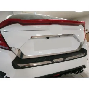 Honda Civic Uyumlu Fc5 2016-2020 Bagaj Kapağı Plaka Çerçevesi 2 Parça thumb 4