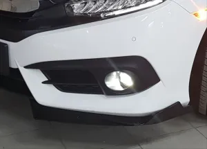 Honda Civic Uyumlu Fc5 2016-2020 Çıkıntılı Ön Flap Piano Black Dizayn B thumb 1