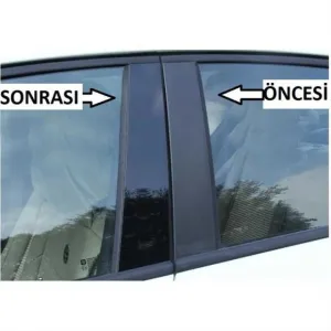 Honda Civic Uyumlu Fc5 2016-2020 Kapı Direk Kaplama Piano Black thumb 3