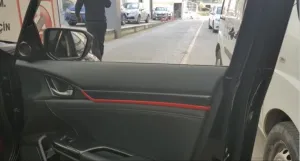 Honda Civic Uyumlu Fc5 2016-2020 Kapı Döşeme Çıtası Red&Karbon thumb 2