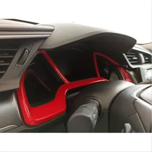 Honda Civic Uyumlu Fc5 2016-2020 Gösterge Kaplama Kırmızı thumb 2