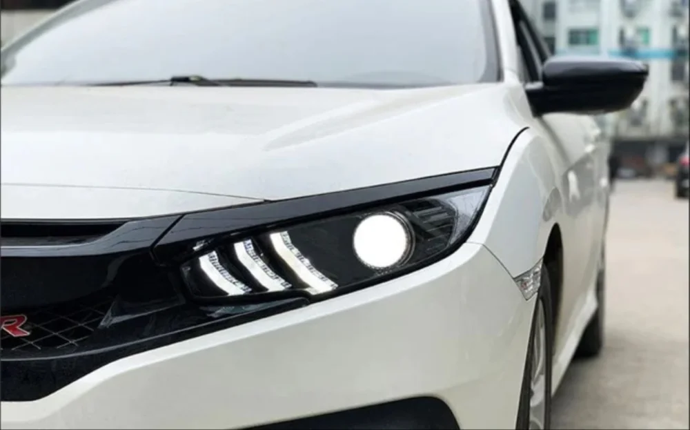Honda Civic Uyumlu Fc5 2016-2021 Animasyonlu Mustang Dizayn LED Far Takımı (Tunıng)