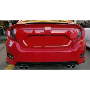 Honda Civic Uyumlu Fc5 2016-2020 Difüzör 4 Egzoz Piano Black thumb 2