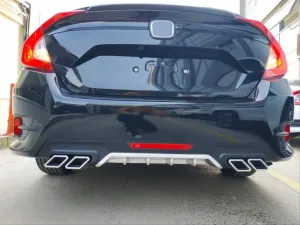 Honda Civic Uyumlu Fc5 2016-2020 Difüzör Kare Egzoz Silver thumb 3