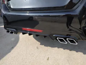 Honda Civic Uyumlu Fc5 2016-2020 Difüzör Kare Egzoz Piano Black thumb 4