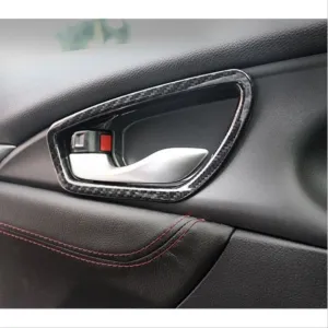 Honda Civic Uyumlu Fc5 2016-2020 İç Kapı Kolu Çerçevesi Karbon İnce thumb 2