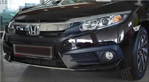 Honda Civic Uyumlu Fc5 2016-2019 Ön Tampon Alt Nikelajı 2 Parça thumb 4