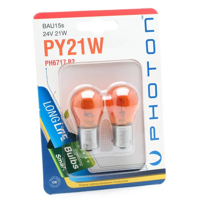 Blister Py21W Uyumlu 24V 93 Turuncu Şaşı Tırnak 2'Li Blister