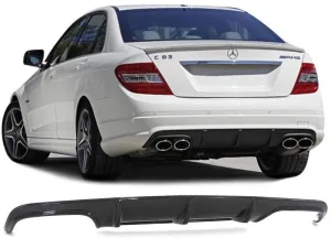Mercedes C Uyumlu Serisi W204 (2008-2011) Makyajsız Arka Tampon Eki - Difüzör (Plastik)