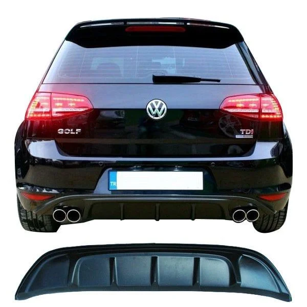Volkswagen Golf Uyumlu 7 (2012-2016) Arka Tampon Eki - Difüzör (Plastik)