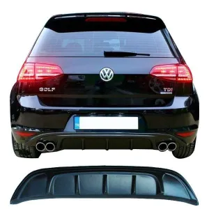 Volkswagen Golf Uyumlu 7 (2012-2016) Arka Tampon Eki - Difüzör (Plastik)