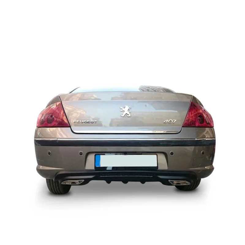 Peugeot 407 Uyumlu Egzoz Görünümlü Universal Arka Tampon Eki - Difüzör (Plastik)