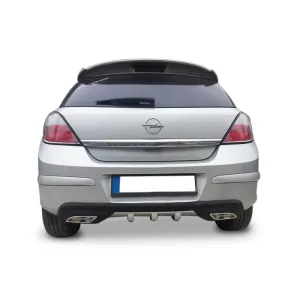 Opel Astra Uyumlu H Egzoz Görünümlü Universal Arka Tampon Eki - Difüzör (Plastik)