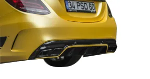 Mercedes C Uyumlu Serisi W205 (2015-2018) Arka Tampon Eki - Difüzör (Plastik)