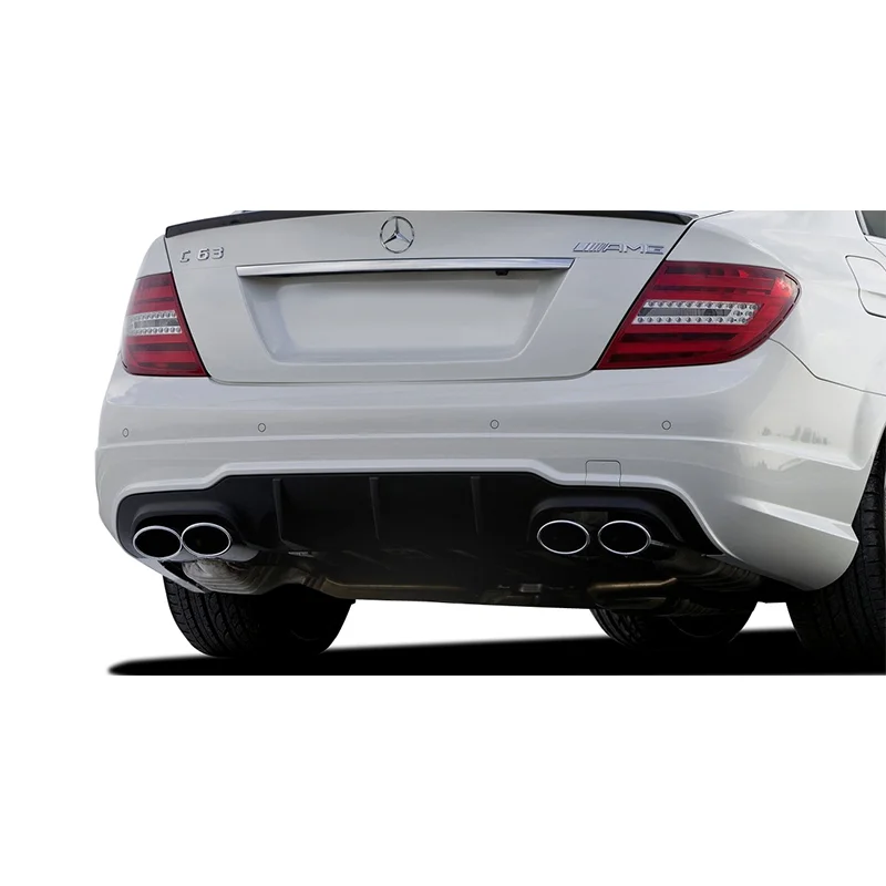 Mercedes C Uyumlu Serisi W204 (2012-2014) Makyajlı Arka Tampon Eki - Difüzör (Plastik)
