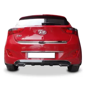 Hyundai İ30 Uyumlu (2011-2016) Egzoz Görünümlü Arka Tampon Eki - Difüzör (Plastik)