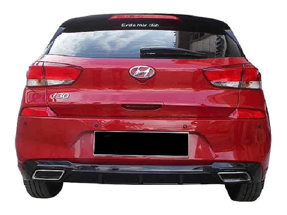 Hyundai İ30 Uyumlu (2017-2018) Arka Tampon - Difüzör (Plastik)
