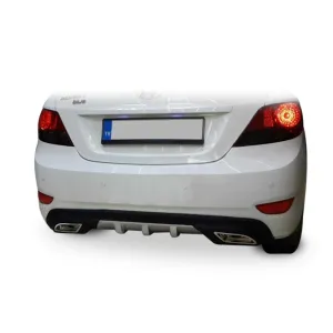 Hyundai Accent Blue 2011-2017 (RB) uyumlu Accent Blue Egzoz Görünümlü Universal Arka Tampon Eki - Difüzör (Plastik) modelleri DRS Tuning'de. Kaliteli malzeme,
