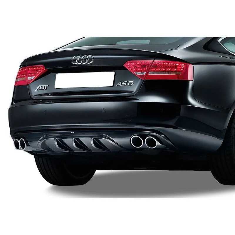 Audi A5 Uyumlu B8 A-Style Arka Tampon Eki - Difüzör (Plastik)
