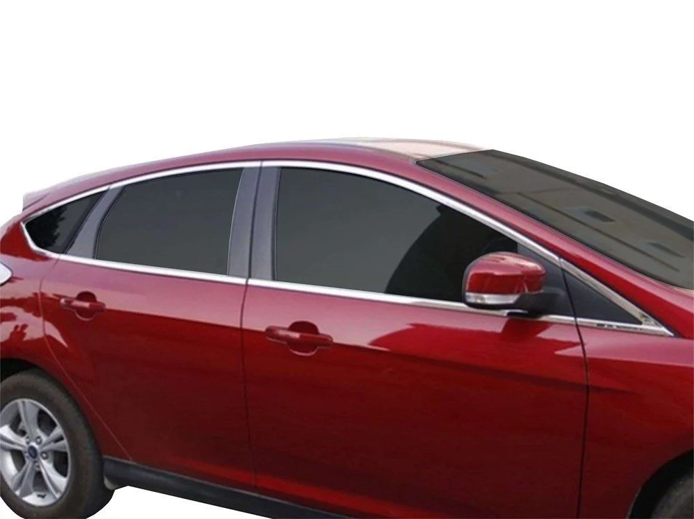 Ford Focus Uyumlu 3 Hatchback Cam Üst Çıtası 16 Parça. Krom 2011-2014