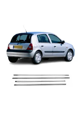 Renault Clio Uyumlu 2 Cam Çıtası 4 Parça  Krom 1998-2008 thumb 2