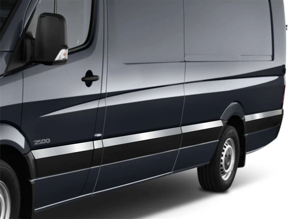 Mercedes Sprinter Uyumlu W906 Ncv3 Yan Kapı Çıtası 10 Parça Krom (Extra Uzun) 2006 Ve Sonrası