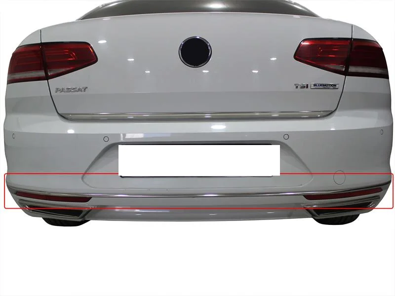 Volkswagen Passat Uyumlu B8 Arka Tampon Alt Çıtası 3 Parça Krom 2015 Ve Sonrası