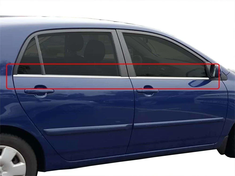 Corolla 9 Uyumlu E120 Cam Çıtası 4 Parça  Krom 2003-2007