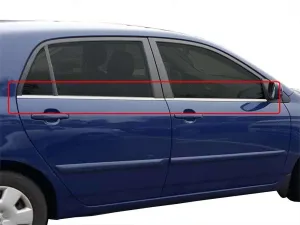 Corolla 9 Uyumlu E120 Cam Çıtası 4 Parça  Krom 2003-2007