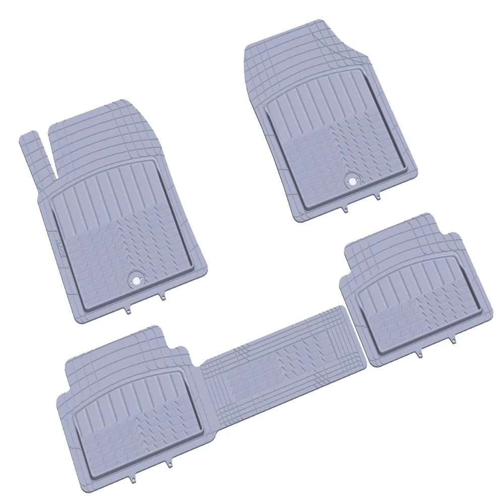Pufi Kauçuk Paspas Universal Racing Havuzlu Gri / Tepay511-G
