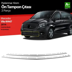 Mercedes Vito W447 Krom Ön Tampon Çıtası 2 Prç. 2014-2020 Camlı Van