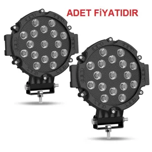 Offroad Sis Uyumlu Lambası 17 Power Ledli 51W Siyah Çerçeve Takım 12-48V