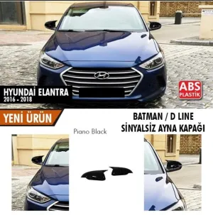 Hyundai Elantra Uyumlu (2016-2018) Batman Ayna Kapağı (Parlak Siyah) (Sinyalsiz )DRS Tuning kalitesiyle tanışın! Özel olarak Hyundai  model araçlar için üretile
