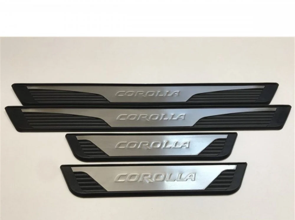 Toyota Corolla Uyumlu Krom Işıklı Ledli Kapı Eşiği 4 Parça