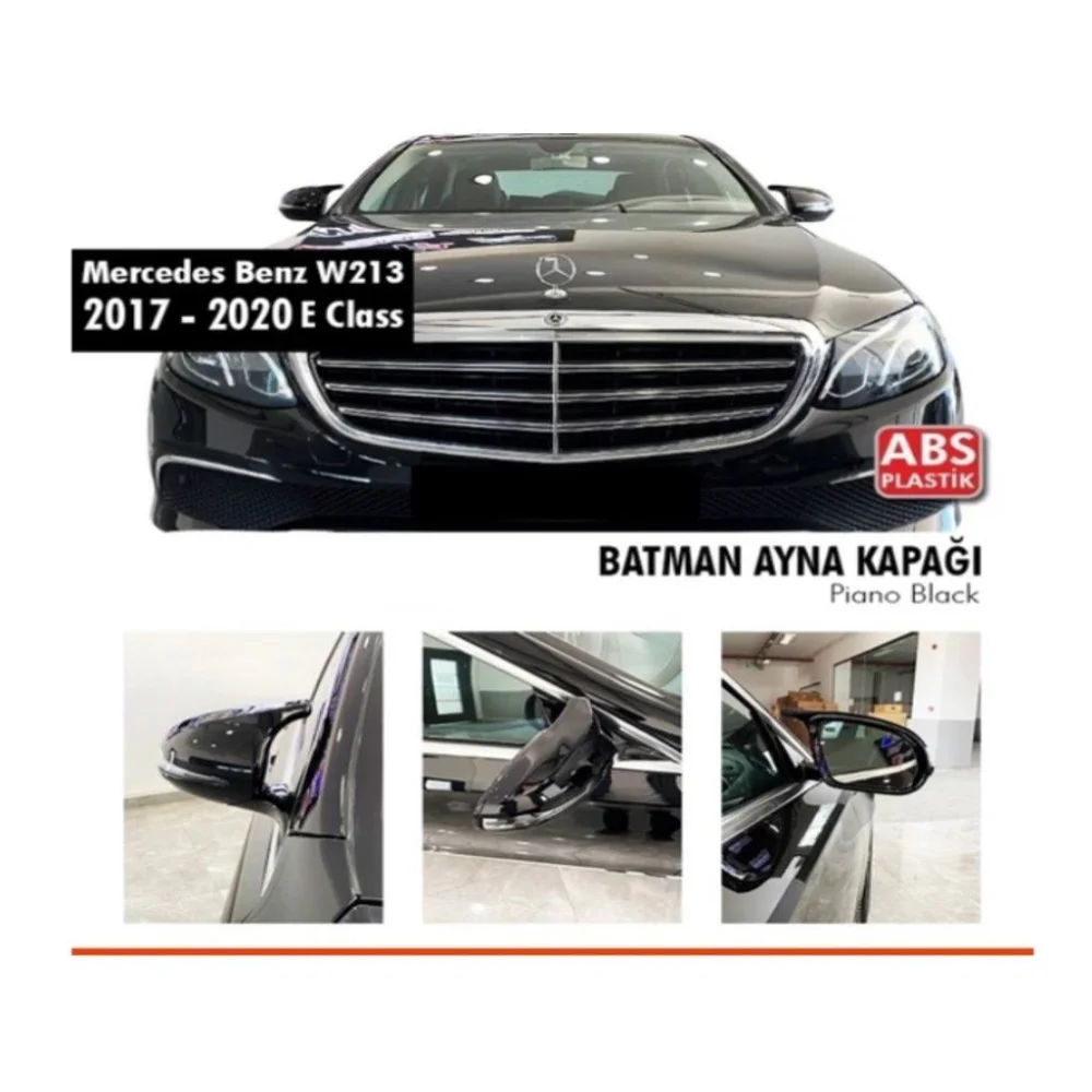 Mercedes E Uyumlu Serisi W213 2017 Sonrası Batman Yarasa Ayna Kapağı (Parlak Siyah)