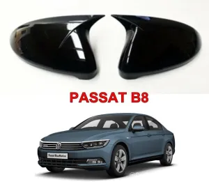 Passat Uyumlu B8 Yarasa Batman Ayna Kapağı (Parlak Siyah)