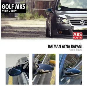 Volkswagen Golf 2003-2008 (Mk5) uyumlu 5 (2003-2009) Batman Yarasa Ayna Kapağı (Parlak Siyah) modelleri DRS Tuning'de. Kaliteli malzeme, hızlı kargo ve güvenli