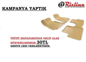 Rizline Honda Uyumlu Civic Rs 2016 Sonrası 3D Bej Havuzlu Paspas 4X4