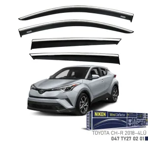 Niken Toyota Uyumlu C-Hr 2018 - Kromlu Cam Rüzgarlığı 4'Lü thumb 1