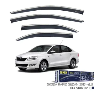 Niken Skoda Uyumlu Rapid Sedan 2013 Ve Sonrası Niken Kromlu Cam Rüzgarlığı thumb 1