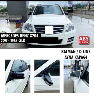 Mercedes-Benz Glk Uyumlu Serisi X204 (2009-2015) Batman Yarasa Ayna Kapağı (Parlak Siyah)