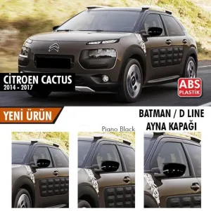 Citroen C4 Cactus 2014-2017 (E3) Batman Ayna Kapağı (Parlak Siyah)