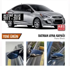 Hyundai Accent Blue 2011-2017 (RB) uyumlu Accent Blue Sinyalli Batman Yarasa Ayna Kapağı Piano Black / 2011-2019 modelleri DRS Tuning'de. Kaliteli malzeme,