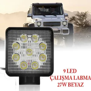 9 Led Kare 27W Off Road Sis, Gündüz Farı Lambası (Adet)