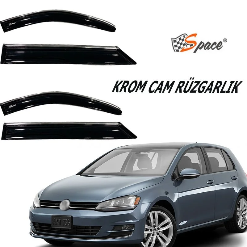Krom Cam Rüzgarlığı 1.2Mm Volkswagen Golf 6  2009 4'Lü / Caru445