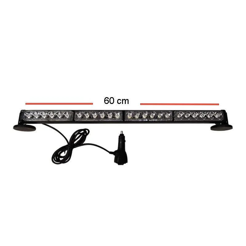 4'Lü Tepe Çakar Lamba Mıknatıslı 12-24V Kırmızı-Mavi 59 Cm / Lapa116